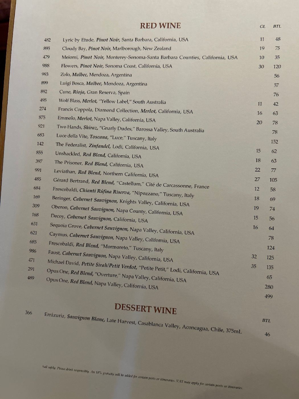 Vintages - Quantum of the Seas